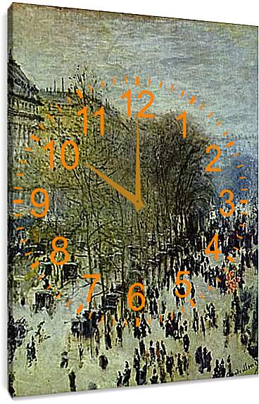 Часы картина - Boulevard des Capucines. Клод Моне