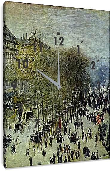 Часы картина - Boulevard des Capucines. Клод Моне