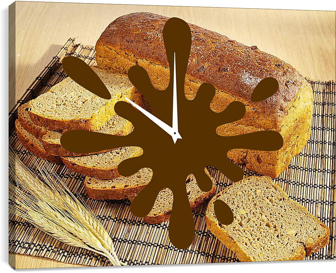 Часы картина - Пшеница и хлеб