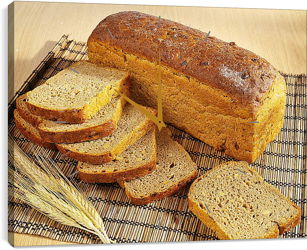 Часы картина - Пшеница и хлеб