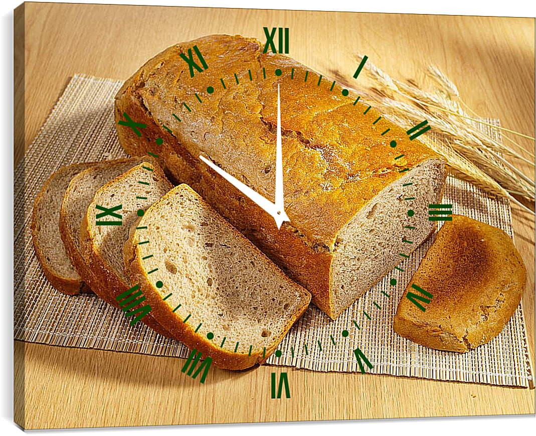 Часы картина - Хлеб на столе