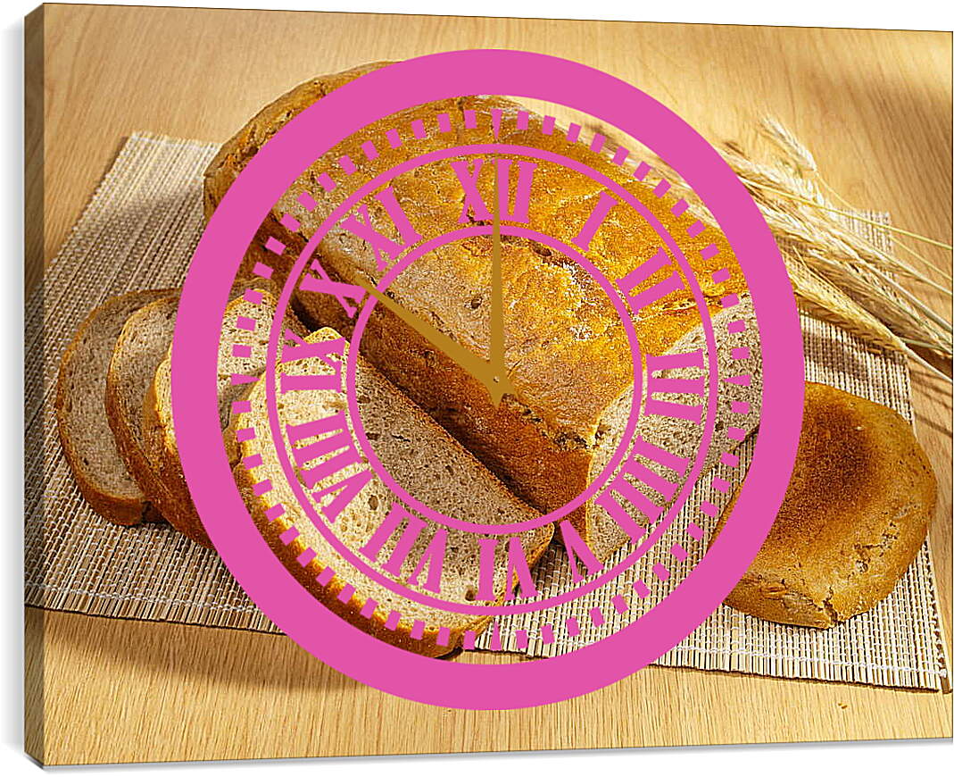 Часы картина - Хлеб на столе