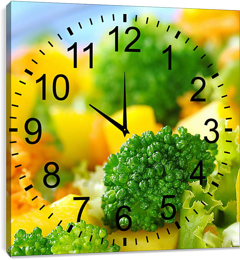 Часы картина - Зеленый броколли