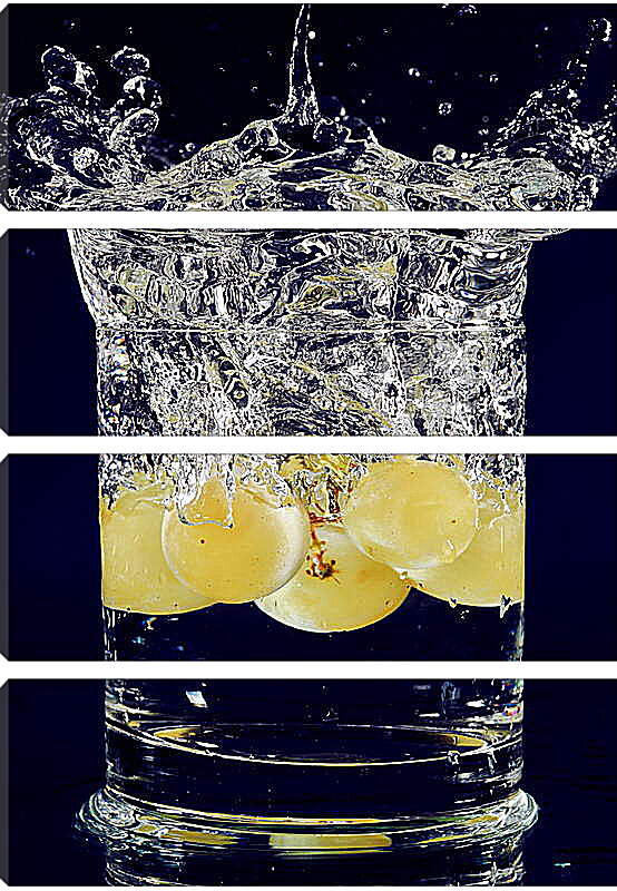 Модульная картина - Виноград в воде