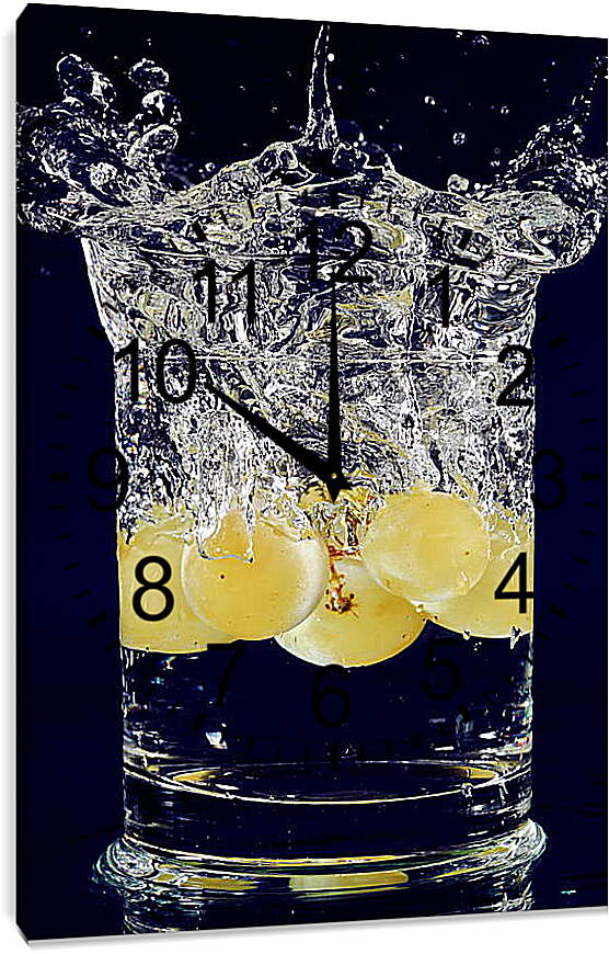 Часы картина - Виноград в воде