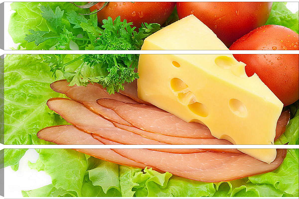 Модульная картина - Сыр и овощи