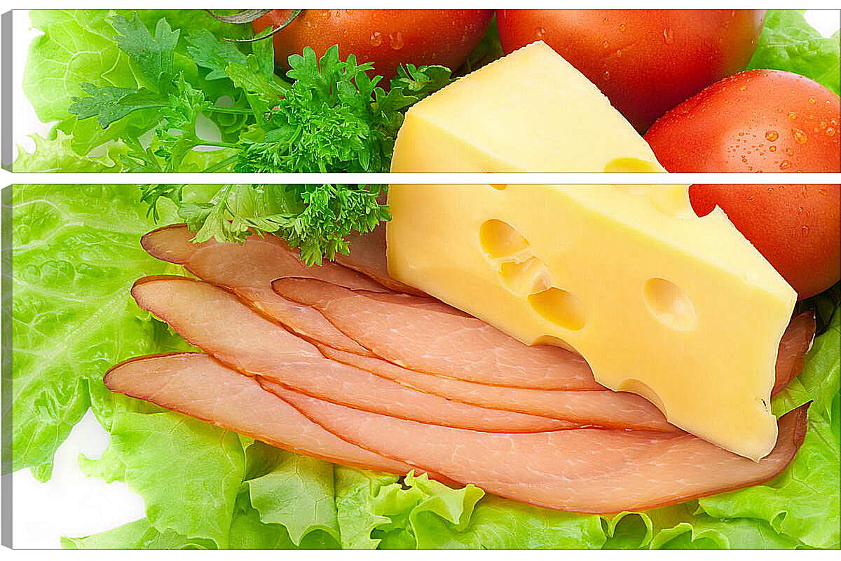 Модульная картина - Сыр и овощи