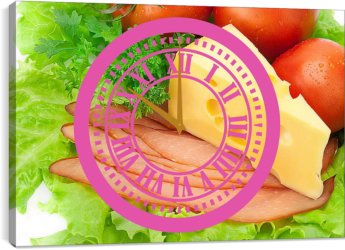 Часы картина - Сыр и овощи