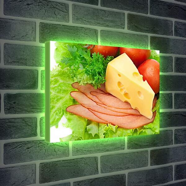 Лайтбокс световая панель - Сыр и овощи