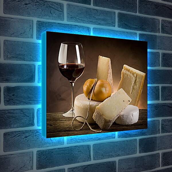 Лайтбокс световая панель - Сыр и вино