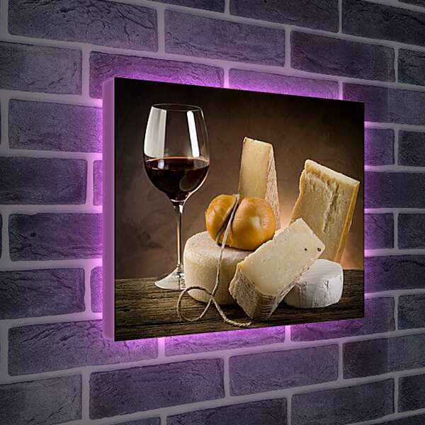 Лайтбокс световая панель - Сыр и вино