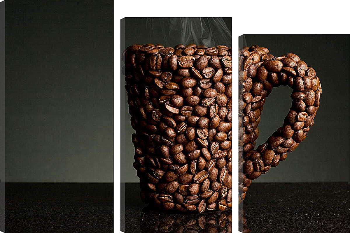 Модульная картина - Кружка из кофейных зёрен