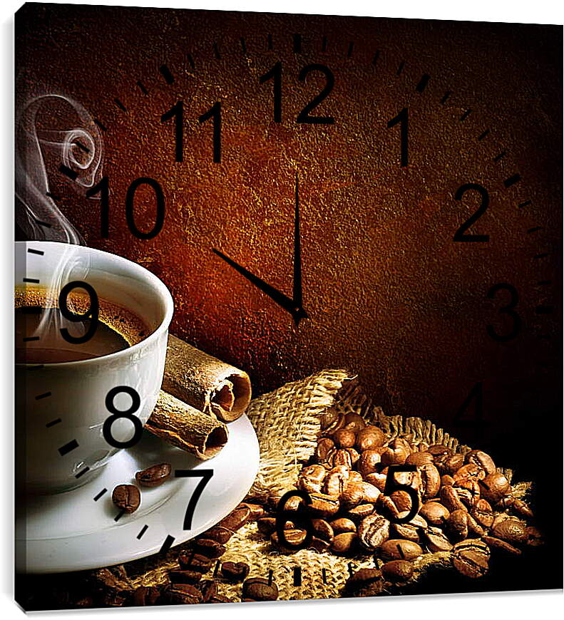 Часы картина - Горячий кофе