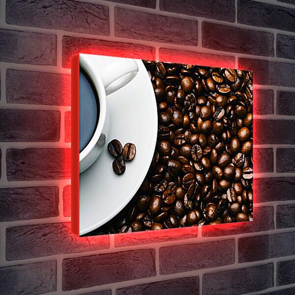 Лайтбокс световая панель - Чашка кофе и зерна