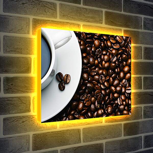 Лайтбокс световая панель - Чашка кофе и зерна