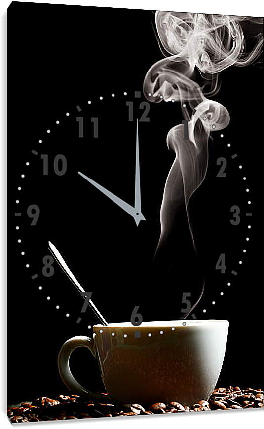 Часы картина - Чашка горячего кофе