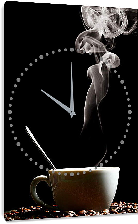 Часы картина - Чашка горячего кофе