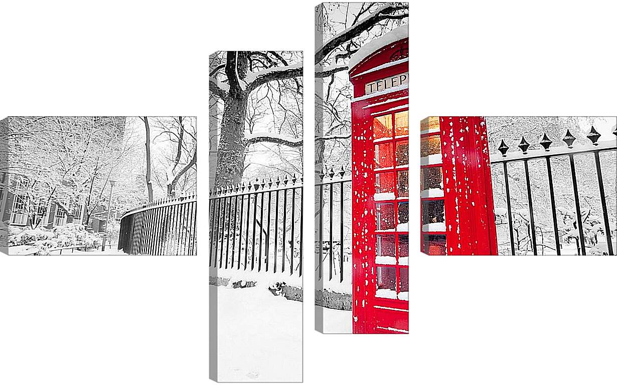 Модульная картина - Красная телефонная будка