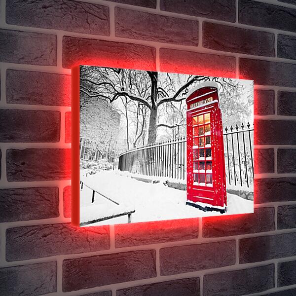Лайтбокс световая панель - Красная телефонная будка