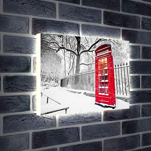 Лайтбокс световая панель - Красная телефонная будка