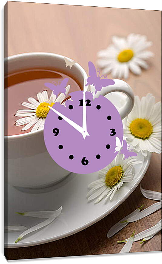 Часы картина - Ромашковый чай