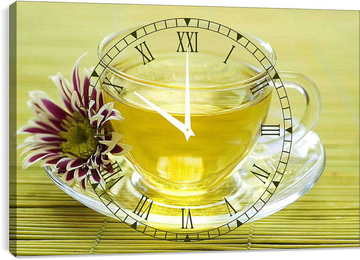 Часы картина - Цветочный чай