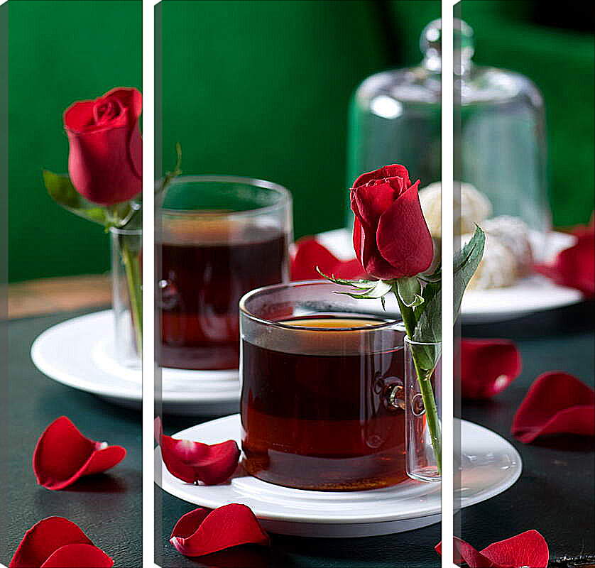 Модульная картина - Чай и роза