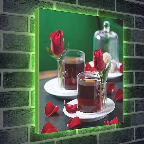 Лайтбокс световая панель - Чай и роза