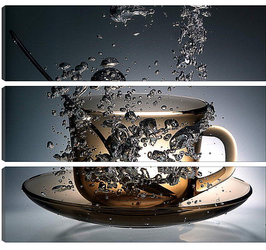 Модульная картина - Брызги воды в чашке