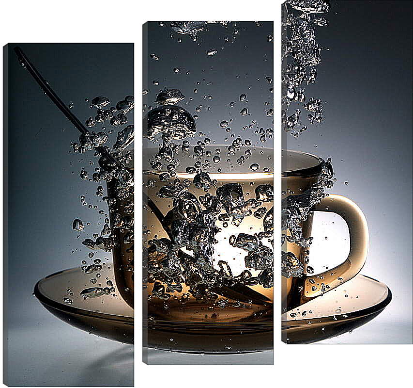Модульная картина - Брызги воды в чашке