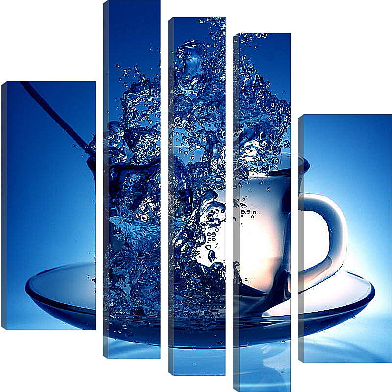 Модульная картина - Всплеск воды в чашке