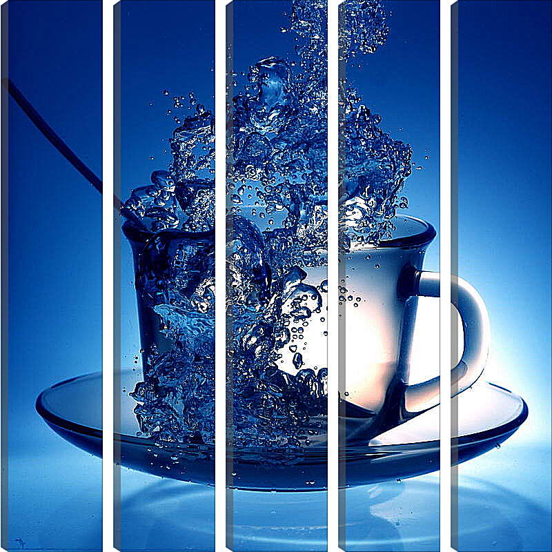 Модульная картина - Всплеск воды в чашке
