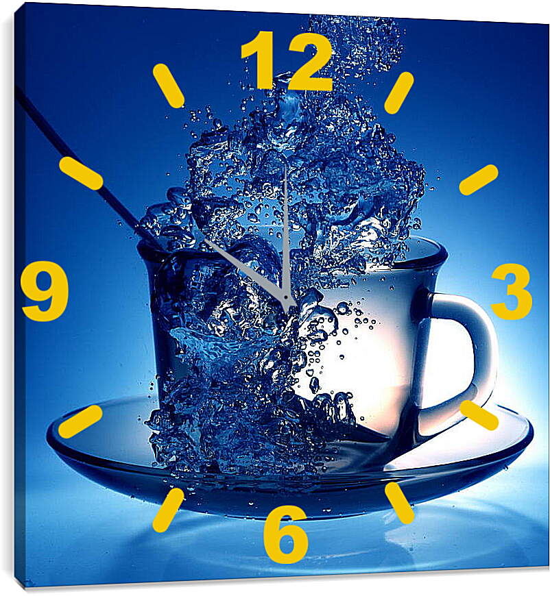 Часы картина - Всплеск воды в чашке