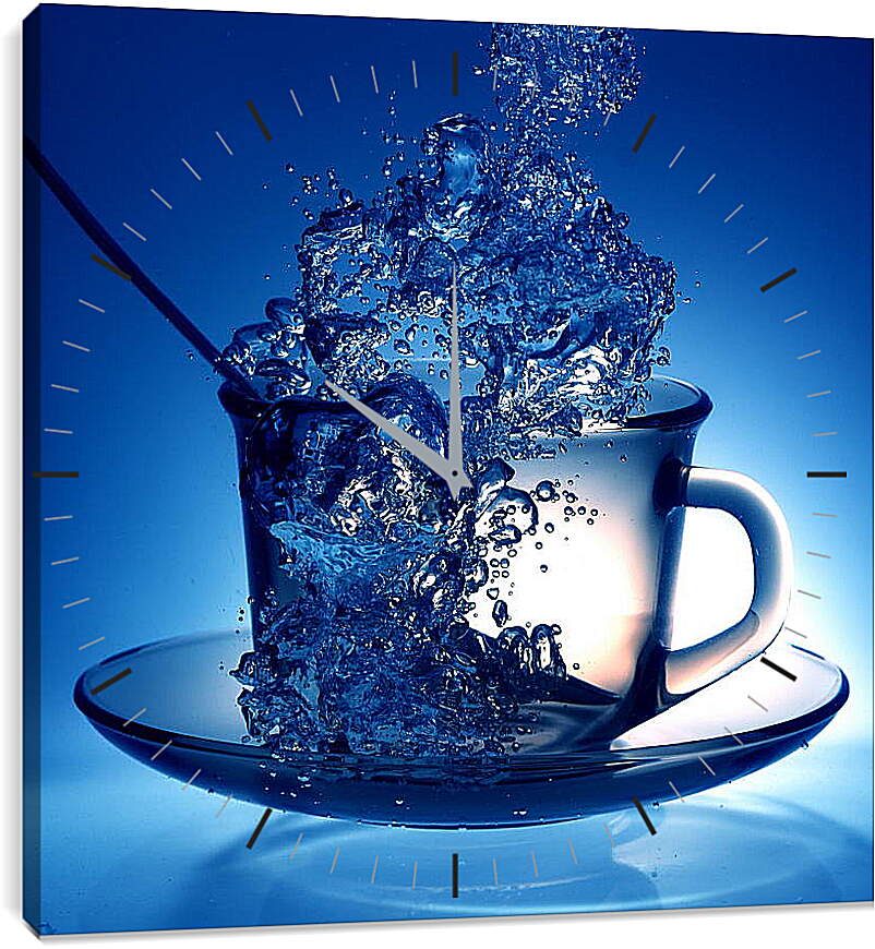 Часы картина - Всплеск воды в чашке