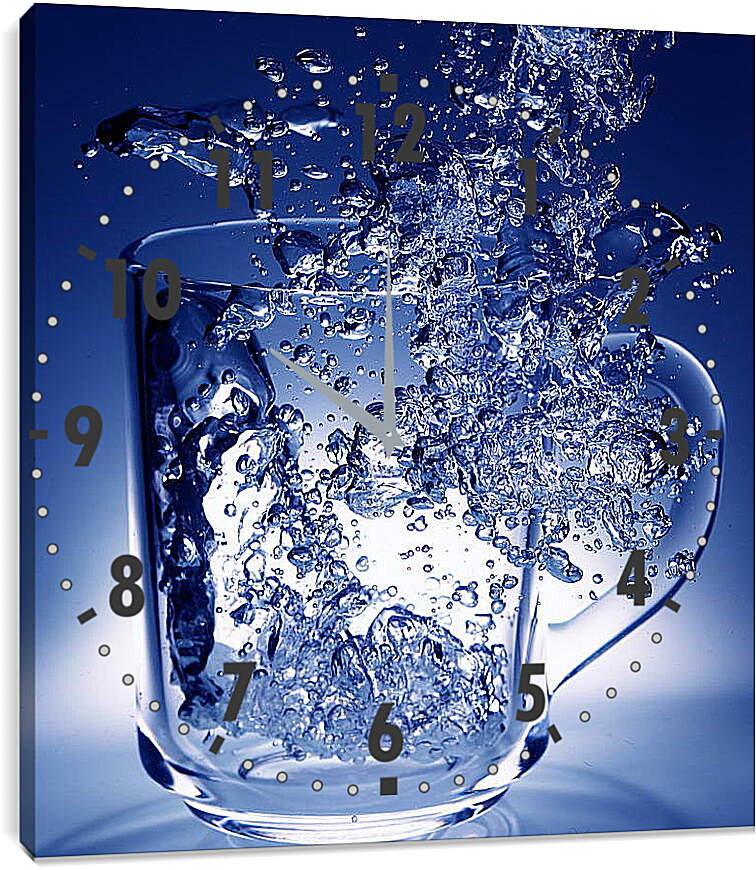 Часы картина - Плеск воды в кружке
