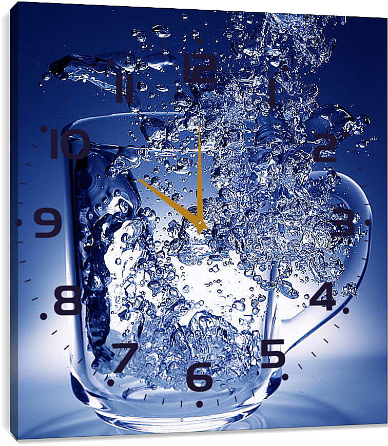Часы картина - Плеск воды в кружке