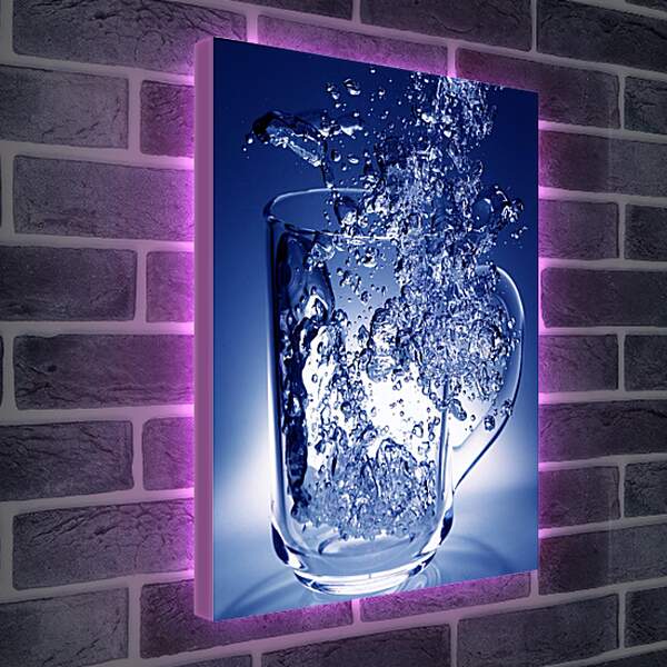 Лайтбокс световая панель - Плеск воды в кружке