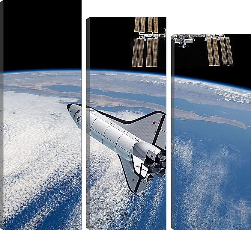 Модульная картина - Космический корабль Буран