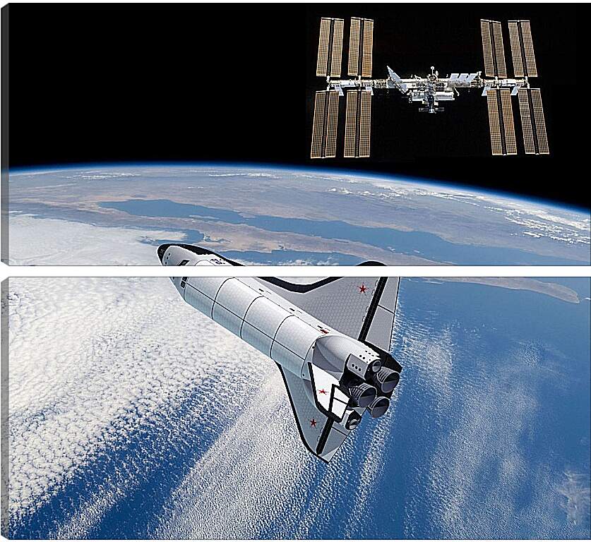Модульная картина - Космический корабль Буран