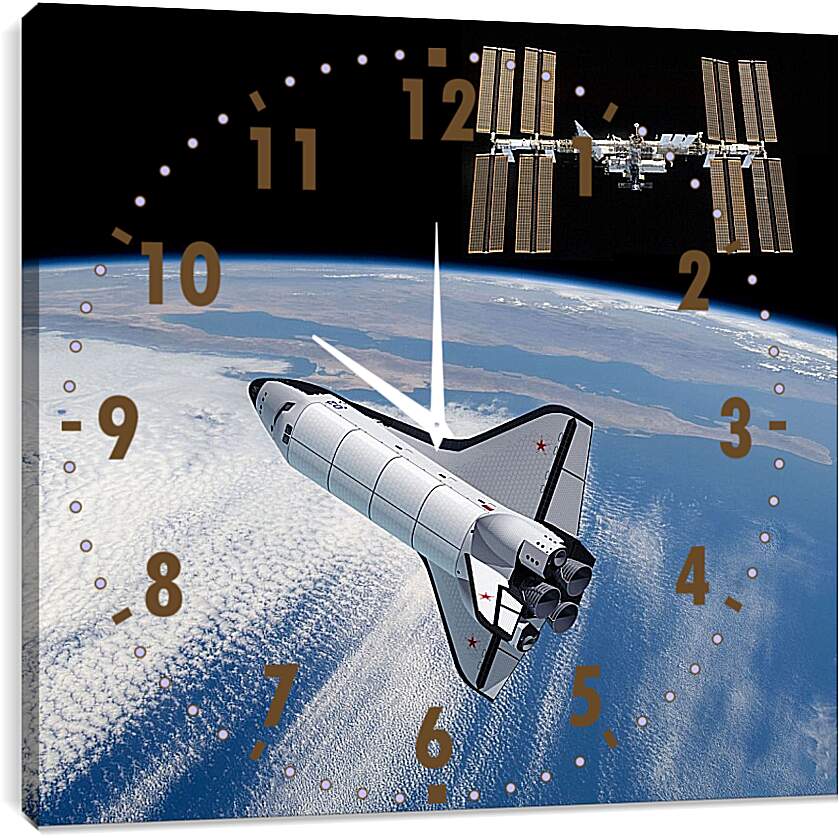 Часы картина - Космический корабль Буран