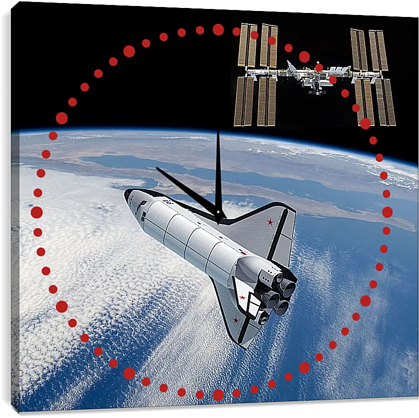 Часы картина - Космический корабль Буран