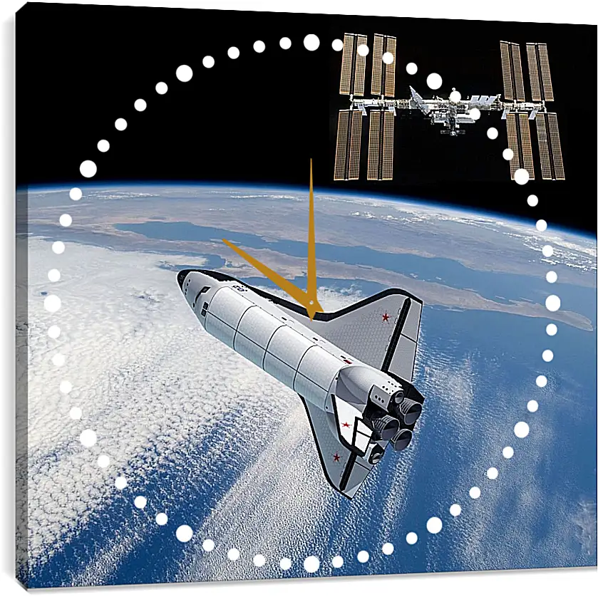 Часы картина - Космический корабль Буран