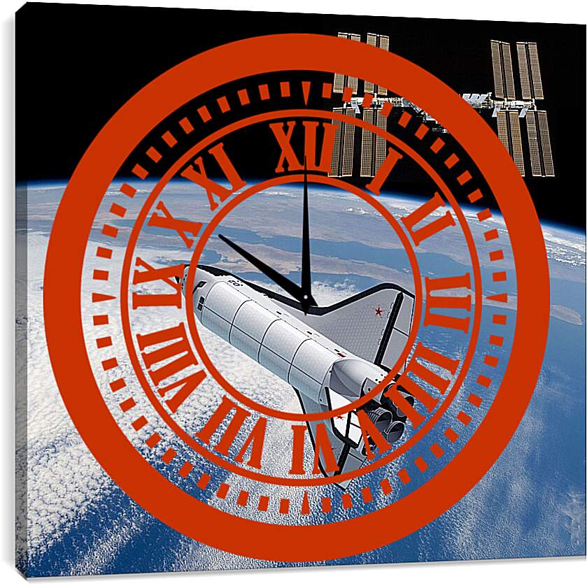 Часы картина - Космический корабль Буран