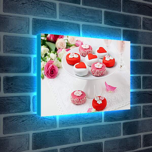 Лайтбокс световая панель - Десерт и розы

