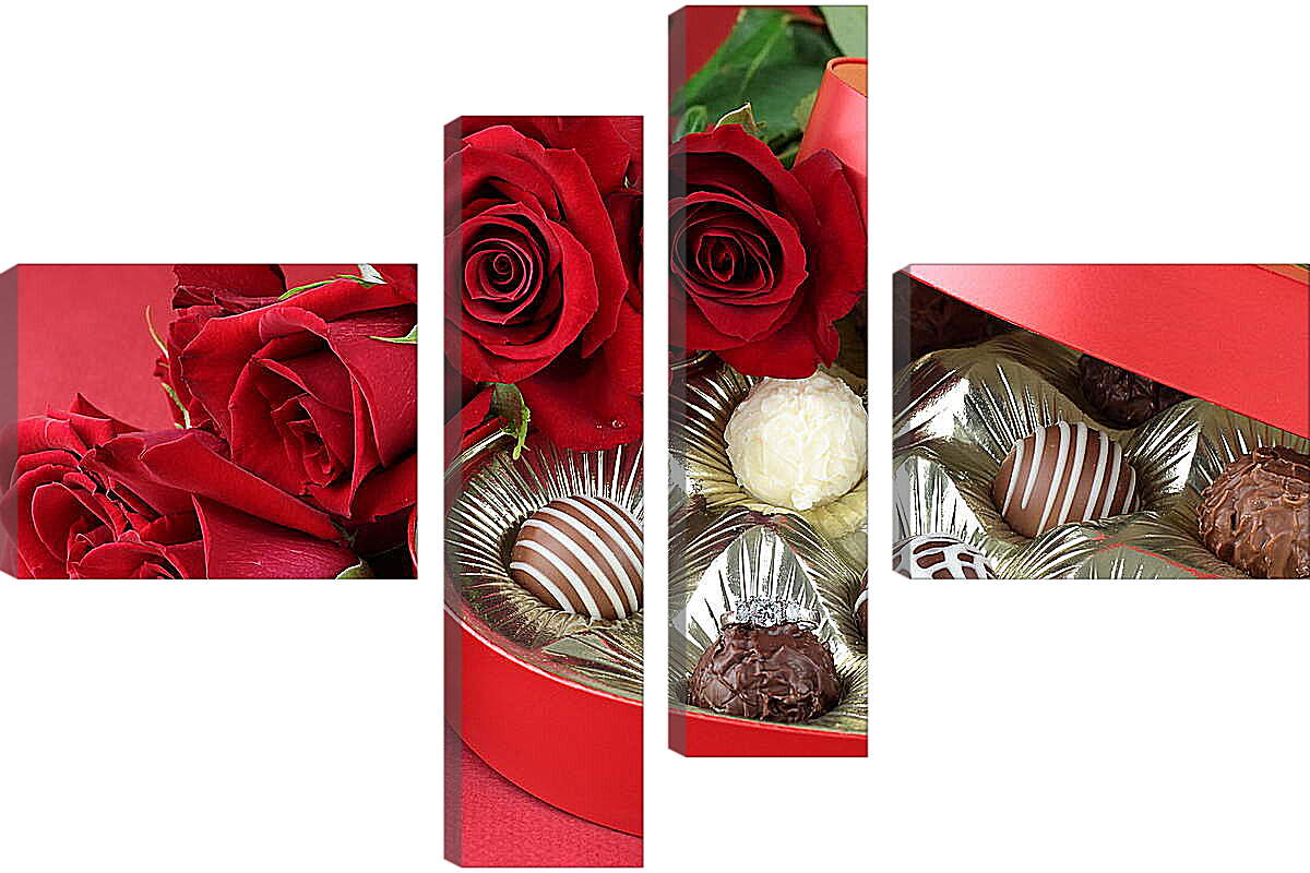 Модульная картина - Розы и конфеты
