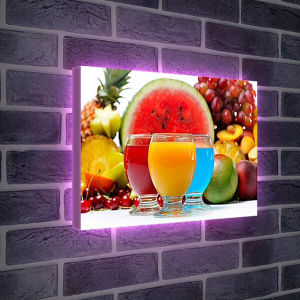 Лайтбокс световая панель - Фруктовый сок и арбуз
