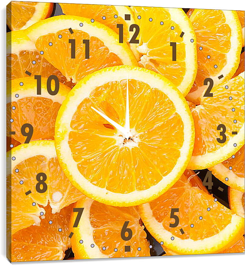 Часы картина - Апельсиновые дольки