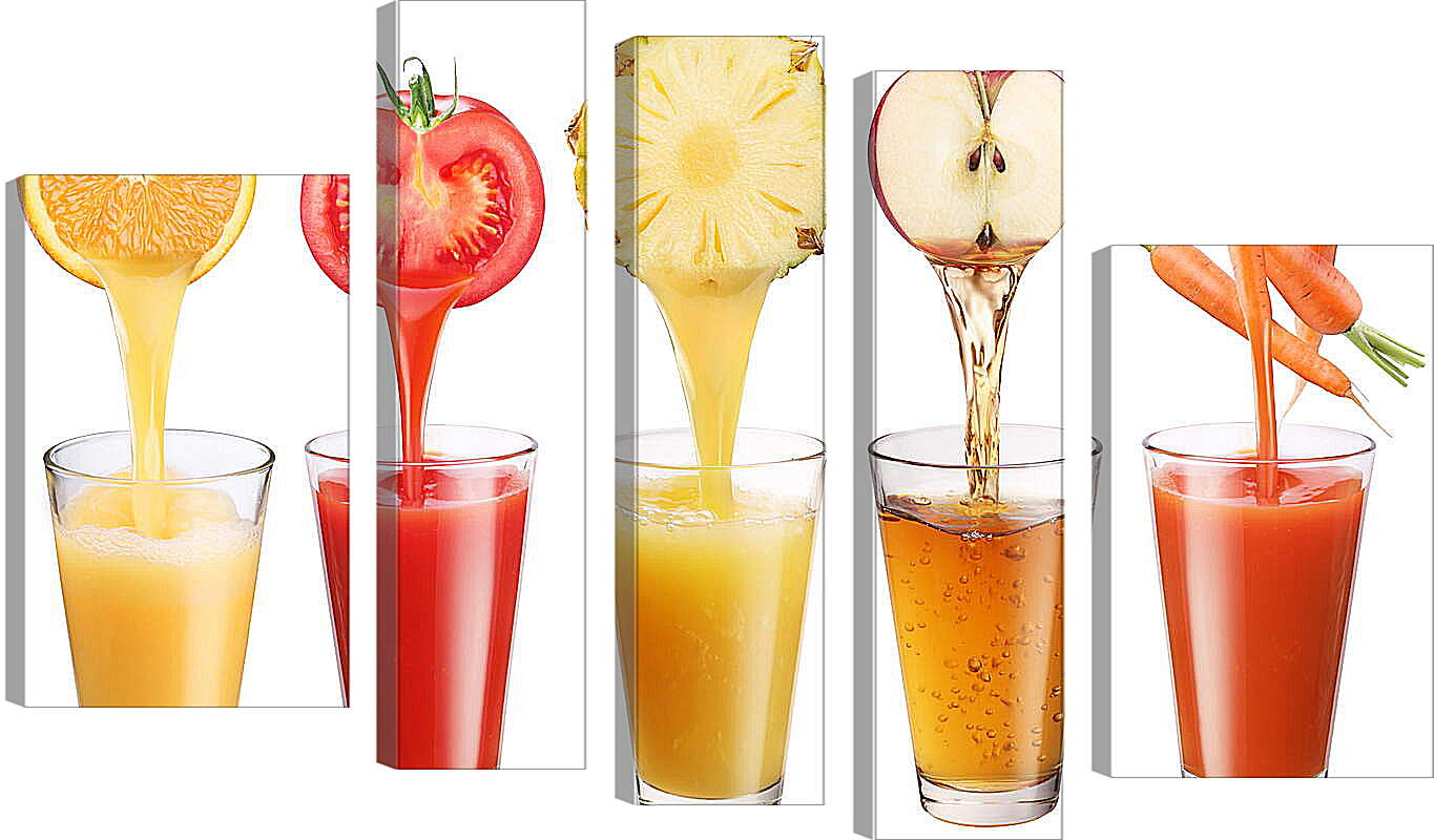 Модульная картина - Сок из фруктов и овощей