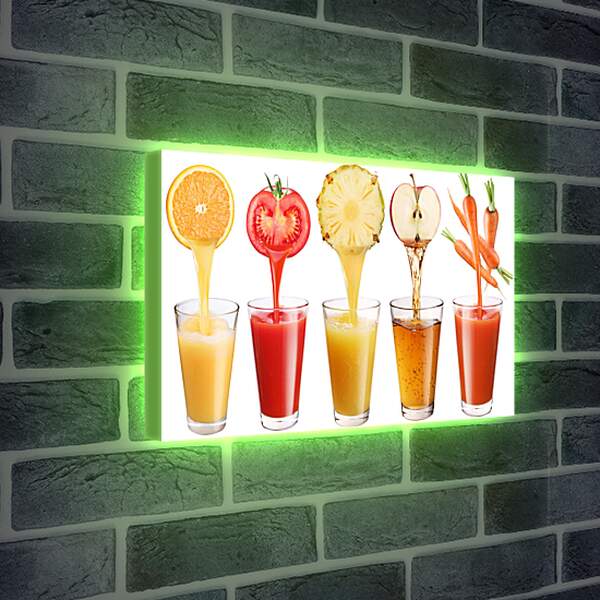 Лайтбокс световая панель - Сок из фруктов и овощей