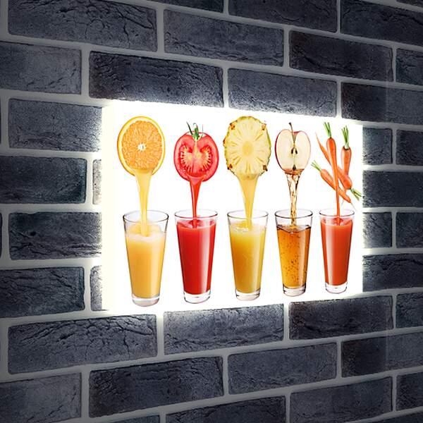 Лайтбокс световая панель - Сок из фруктов и овощей